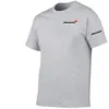 여름 남자 Tshirt McLaren 여름 유니폼 성격 인쇄 100%면 셔츠 승무원 목자 Tshirt 패션 트렌드 레이싱 스타일 220608