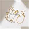 Autres boucles d'oreilles bijoux Vintage serpent cristal gland chaîne ensemble 2021 mode tendance Punk géométrie boucle d'oreille femmes Gif Dhtms