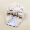 Winter hoed das knoop hoeden voor meisjes warmer kinderkap teddy stof kinderen Indiase caps geboren tulband baby's hoofdband 22051444