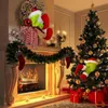 Janela de ladrão de Natal e coroa de parede Decorações de casa Presentes de Natal Decoração de porta de Natal Garland de serapilheira 201203