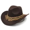 Berets Mistdawn Enfants Enfants Western Boys Cowboy Hat Girls Cowgirl Casse avec un groupe tassel tressé pour Halloween Masquerade Partyberets