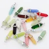 Luminous Stone Charms Hexagonal Column Glass Crystal Chakra Healing Pendant For Necklace Jewelry Accessories