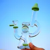 14mm Femelle Joint Lueur Dans Le Noir Narguilé Bongs En Verre Avec Donut Fendu Perc Dab Rigs Pommeau De Douche Percolateur Plate-forme Pétrolière Avec Bol XL-341