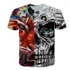 Camisetas para hombre Camiseta de manga corta con estampado 3D para hombre y mujer con calavera y tigre personalizada para primavera y verano para hombre