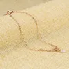 Bracciale a catena in acciaio inossidabile oro rosa Catene da cavigliera con cristalli a fiocco da donna per regali