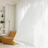 Zasłony zasłony Japonia w stylu puste okno tiulowe do sypialni Białe paski salon Sheer Voile Bolegle Decorcurtain