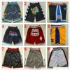 Top Quality All Team Basketball Shorts Just Don Short Retro Sports Wear JUSTDON Baseball With Pocket Zipper Sweatpants Pant Stitched Size S-2XL