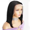 Wigs 13x4 الدانتيل الجبهة الباروكة 4x4 إغلاق الدانتيل بوب القصيرة البرازيلية المستقيمة البرازيلية REMY الشعر البشري اللون الطبيعي 150 ٪ الكثافة للنساء