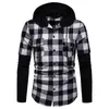 Covrlge Mode Plaid À Capuche Double Poches À Manches Longues Pour Hommes Casual Slim Fit Petit Haut Bûcheron Chemise À Carreaux Jack Vêtements MCL205 220326