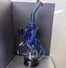 narghilè shisha ash catcher Il narghilè 2022 di altissima qualità azzurro affumicato con ruota in argento affumicato a riflusso piattaforma petrolifera bubble bong tutti alti 11 pollici