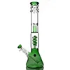 Purple Green Blue Glass Water Bongs Hookahs Bubbler Beaker Dab Rigs Percolater Dab Rig Bong Pipe Recycler Thick Base 18mm Joint