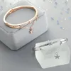 Bangle Korean Fashion Rose Gold Silver Five-pointed Star Pendant Diamond Women Girls Charm Bangles Bracelet Jewelry GiftBangle Kent22