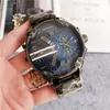DZ Watch Quartz Calendar Watch Watch وظيفة كاملة جميع الأيدي يمكن أن تعمل أربعة حركات الفولاذ المقاوم للصدأ الاتصال الهاتفي كبير