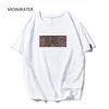 Moinwater Women Fashion Leopard Print T Рубашки белая черная хлопковая уличная одежда Lady Casual Teestops 210317