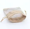 Organza Jute Bags Burlap Drawstring Bag 웨딩 파티 선물 가방 선물 가방 선물 가방 10x14cm 13x18cm 16x22cm