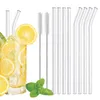 20cm Glass Smoothie Straw, Reusable Clear Drinking Straws for Smoothie Milkshakes Environmentally Friendly Drinkware Straw