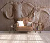 Anpassad 3D -tapet väggmålning vardagsrum sovrum lättnad elefant bakgrund vägg väggmålningar väggdekorationer