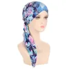 Women Printed Pre-tie Cap Headscarf Elastic Muslim Female Turban Cancer Chemo Hat Hair Loss Cover Head Wrap Headwear Stretch Bandana