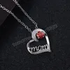 Regalo per la festa della mamma Lettera della mamma Collana con ciondolo in cristallo a forma di cuore d'amore con ciondoli Girocollo regalo per la mamma nonna