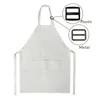 Avental em branco da sublimação Avental DIY Aventais em branco com bolsos Avental cozinha para homens Men Men Blank Bib Apron desenho de criação de linho