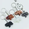 Pendant Necklaces 2022 Natural Gem Semi-precious Stones Cute Elephant-shaped Agate Jade Turquoise Keychain Bag Jewelry Exquisite Gift