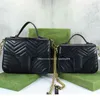 Bolsa de grife Letras duplas 3A Bolsas femininas Bolsa de ombro Tamanho 3 Couro real de alta qualidade Moda feminina Marmont Bolsas genuínas bolsas tiracolo Mochila tote