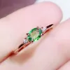 宝石ごとのクラスターリング天然緑のトルマリン楕円形のシンプルリング0.5ct宝石925スターリングシルバーファインQ2041621