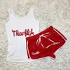 플러스 사이즈 S-5XL Womens Tracksuits Two Piece Shorts Set 2023 여름 운동복 인쇄 서스펜더 섹시한 요가 바지 세트 정장 복장 복장