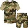 Men Cool Hunting Fishing Camouflage Oversize Shorts T shirt Suits 3D Print Camo Male T Shirt or Tracksuit Sportwear Mens Clothes 220621