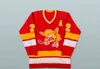 CeoMitNess Herren Damen Jugend 2 Bill Butters Trikot Minnesota Fighting Saints 1972–73 Gelb 1976–77 Rot Individuelle Hockey-Trikots