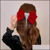 H￥rtillbeh￶r Korean Fashion Female HairPheaddress Temperament Exquisite Rhinestones Tassel Stor Bow Spring Clip Drop Delivery 20 Dhugs
