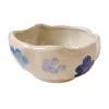 Ręcznie Pinched Flower Bowls Lody Puchar Retro Tulipanowy Naczynia Nieregularna Miska Pieczenie Zbocze Sałatka Dinnerware Microwave Dostępne 220408