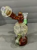 Vintage Premium Glass Bong Water pipe hookah 7inch Sidecar Oil Dab Rigs smoking can put customer logo by UPS DHL