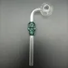 Glass Oil Burner Pipe Ball OD 30mm Skull Head Design Curved Bent Oil Tobacco Dry Herb Burning Handle Nail Pipes