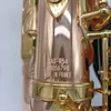 Professionell fosforbrons Alto Saxofon R54 Double-rib armerad Abalone-knapp Bass Big Mouth Tone genomskinlig musikinstrument med fall