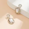 Elegante klassische simulierte Perlen-Ohrringe Frauen Hochzeit Braut Boho Gold Farbe Baumeln Wasser Drop Ohrring Schmuck