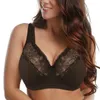 Womens Lace Bras Bralette Underwired Perspective Brassiere Big Bust Comfort Sexy Lingerie Relaxed Underwear D DD E F G Cup 220511