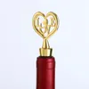 50 stks Romantische bruiloft zijn fel goud/Silver Love Wine Stoppers in Gift Box Bar Party Present Elegant Bottle Stopper