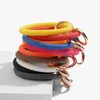 Keychains parecem moda multicolor silicone cadeia chave personalizada pulseira de pulseira feminina anel unissex jóias presente enek22
