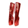 Sorbern Metallic Red Mid Calf Женские сапоги Балетки Кружева на молнии Гот Стиль платформы BDSM Обувь