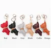 Portachiavi per auto con cane francese Fibbia Cucciolo di bulldog Ciondolo Portachiavi Porta anelli PU Pelle Animali Charms Cartone animato Accessori per gioielli da uomo per donna Portachiavi per borsa