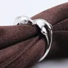Double Dolphin Love Open Ring Female Dolphin Love Silver Rings