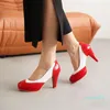 Dress Shoes Fashion Wingtip Pumps For Women Patchwork Slip-on roze blauw zwart hakken feest dames plus maat 43