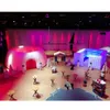 wholesale Salle d'exposition d'exposition de tente de cube de boxeur d'air blanc de mur incurvé gonflable sans toit de 8x 6m avec des lumières menées pour des événements de fête d'entreprise