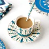 Set di stoviglie Set da tè pomeridiano in ceramica Piatto da dessert Tazze da caffè Kit di tazze in stile britannico Piatti per la cena Tazza in porcellana Bone China Vassoi per la colazione