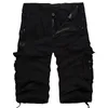 Loose Large Size Cargo Shorts Cotton Men s Tactical Casual Solid Color Patchwork Military White Knee Length 220722