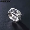 Men Vintage Band Rings Fashion Individuality Carving Motorcycle Titanium Stainless Steel Cross Trend Hip Hop Ring Jewelry Accessories 2022