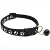 1.0 Footprint collars Pet Patch Dog Collar Cat Single with Bell Easy to Find leashes Length Adjustable 19-32cm SN4313