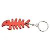 200PCs fiskflasköppnare, fiskbenflasköppnare Keychain, skräddarsydda djurformiga flasköppnare nyckelringar grossist sn3737