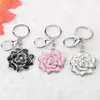 キーチェーンDahlia Pinnata Cav Rhinestone Fashion Atmosphere Original Sublimation Blanks Llavero Phone Charm Keyring FlowerKeyChainsFier2